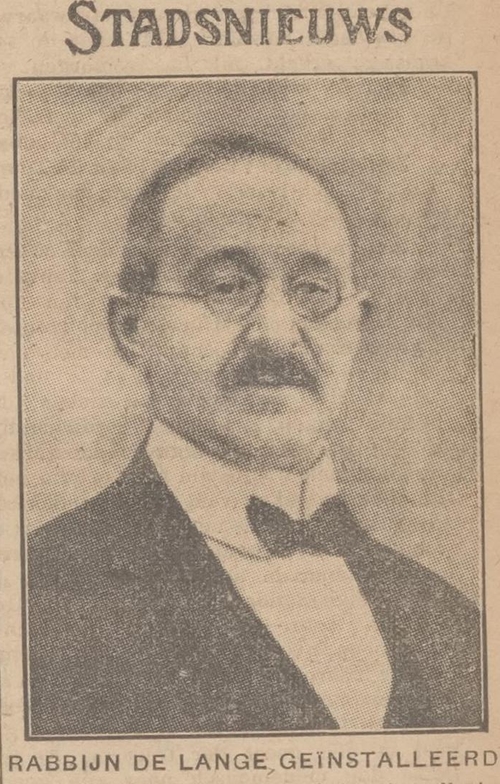Foto van Rabbijn G. de Lange, bron: Centraal Blad voor Israëlieten in Nederland van 29- 04-1927  