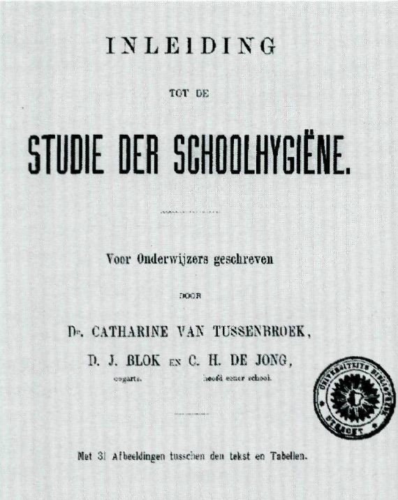 Titelpagina van De Inleiding tot de studie der Schoolhygiëne, bron: NVKarchief – schoolgeneeskunde.   
