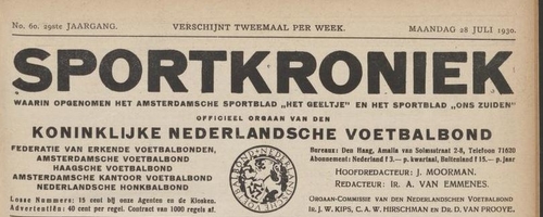 In dit nummer de vermelding dat M. Koopman werd geroyeerd als lid van AED. Sportkroniek; weekblad voor sport, jrg 29, 1930, no 60, 28-07-1930  