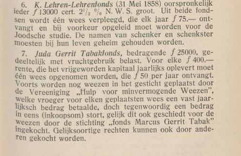 Twee keer een Tabaksfonds: het J.G. en het M.G. Tabakfonds, bron: Jaarboek van ..., 1913-1914, 1913, Uitgever Van Creveld & Co, Amsterdam  