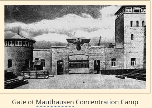 Poort Mauthausen, bron: Jewish Virtual Library  