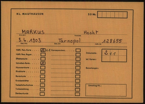 Kaart KL Mauthausen van Markus Hecht, bron: Arolsen Archives.  
