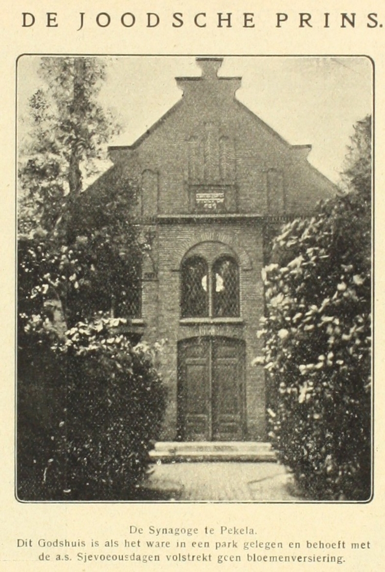 De synagoge van Pekela, bron: De Joodsche prins; geïllustreerd weekblad, 1913, 05-06-1913.  