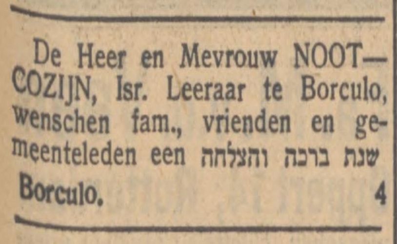 Feestdag, bron: het Nieuw Israëlitisch weekblad van 07-09-1934  