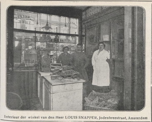 Bakkerij Snapper (1) in de Jodenbreestraat, bron: De Geïllustreerde Joodsche post, jrg 1, 1921, no 14, 07-04-1921  