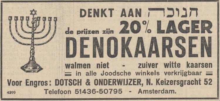 Advertentie voor Dotsch & Onderwijzer, bron: Het NIW van 06-11-1931  