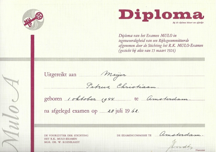 Diploma, foto Peter Meijer  