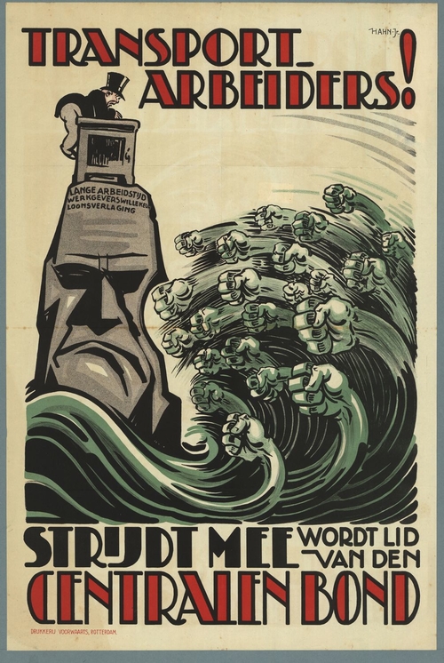 Poster van de Centrale Bond van Transportarbeiders, door Albert Hahn, 1925-1949. Bron: IISG.   