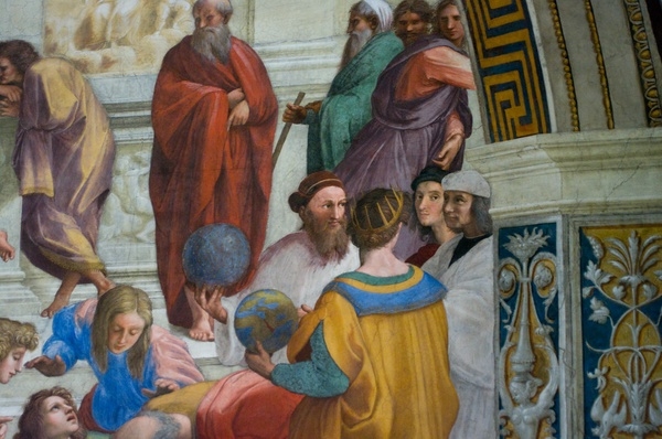 Zoroaster,  in de Musei  Vaticani schilderde Rafaello in le Stanze de School van Athene  
