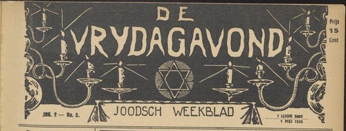 De vrijdagavond; joodsch weekblad jrg 2, 1925, no 5, 01-05-1925  
