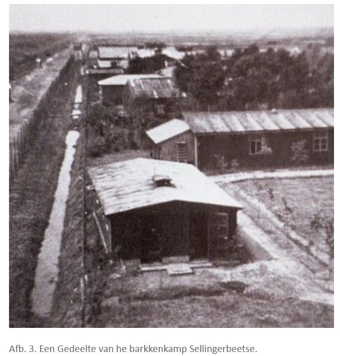 Foto van een gedeelte van het barakkenkamp Beetse of Sellingerbeetse. bron: www.nazatendevries.nl   