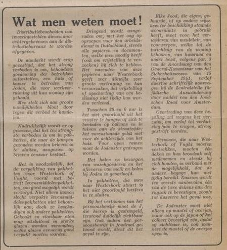 Het Joodsche weekblad; uitgave van den Joodschen Raad voor Amsterdam, jrg 3, 1943, no 12, 02-07-1943  