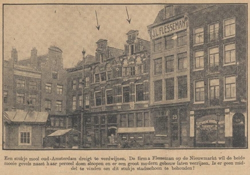 Flesseman voor de geplande nieuwbouw in 1925, bron: Alg. hand. van 18 februari 1925  