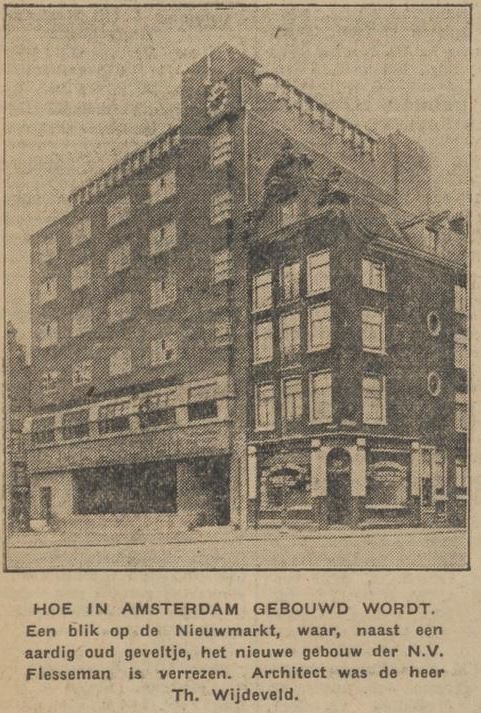 Flesseman voor na de nieuwbouw in 1926, bron: Alg. hand. van 16 december 1926  