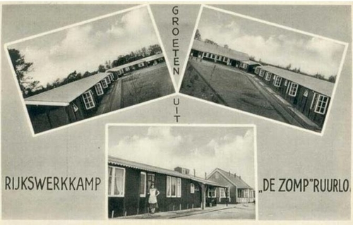 Briefkaart van het Rijkswerkkamp De Zomp, bron: www.oldreurlo.nl  