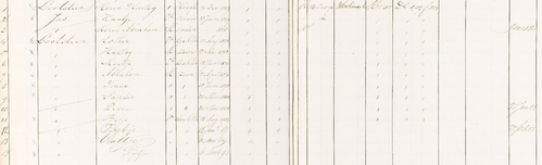 Uitsnede uit het Bev. Register van het gezin van Mozes Lootsteen over 1874 – 1893, bron: indexen SAA  