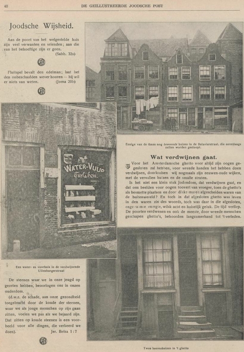 Selectie van foto’s uit de omgeving Uilenburgerstraat 29, bron: De geïllustreerde joodsche post, jrg 1, 1921, no. 3, 20-01-1921  