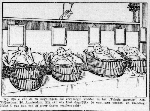 Tekening over Tehuis Annette. Bron: de Telegraaf van 2 september 1921  