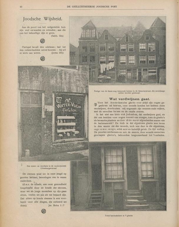 Beeld van een verdwijnend Joods leven en wonen, bron: De Geïllustreerde Joodsche Post van 20 jan. 1921  
