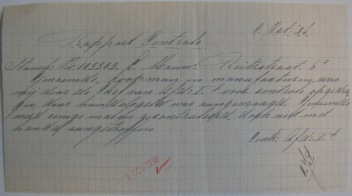Controlerapportje uit oktober 1936, bron: dossier Maatschappelijke Steun Levie Mauw.  