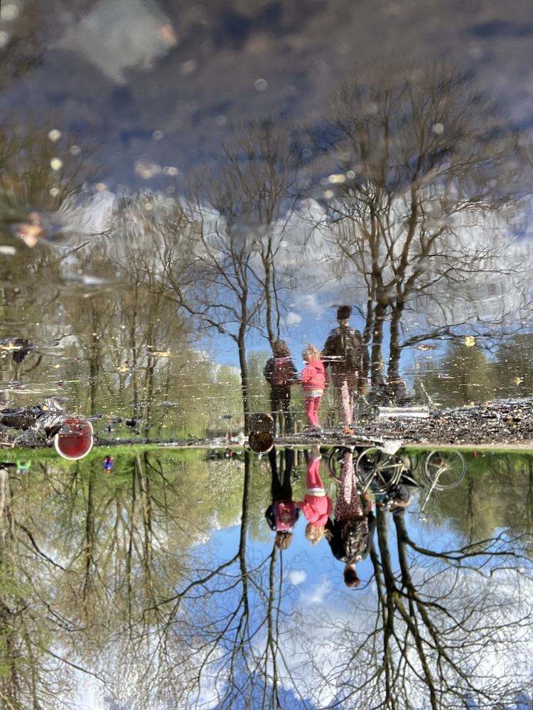 reflectie in waterplas Oosterpark  