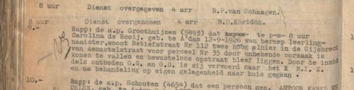 Carolina is gevallen en bewusteloos, politierapport van woensdag 2 september 1942, bureau Linnausstraat  