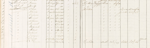 Overzicht familie Jesaia Rootveldt, bron: Bevolkingsregister 1874 – 1893, SAA  