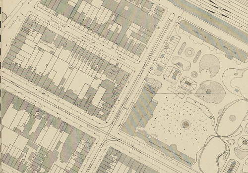 Kaartblad J6 (fragment) van D.O.W., Dienst Openbare Werken uit de Collectie Stadsarchief Amsterdam: Kaart van Amsterdam, Schaal 1:1.000, vervaardigd door Dienst Publieke Werken en haar rechtsopvolgers  